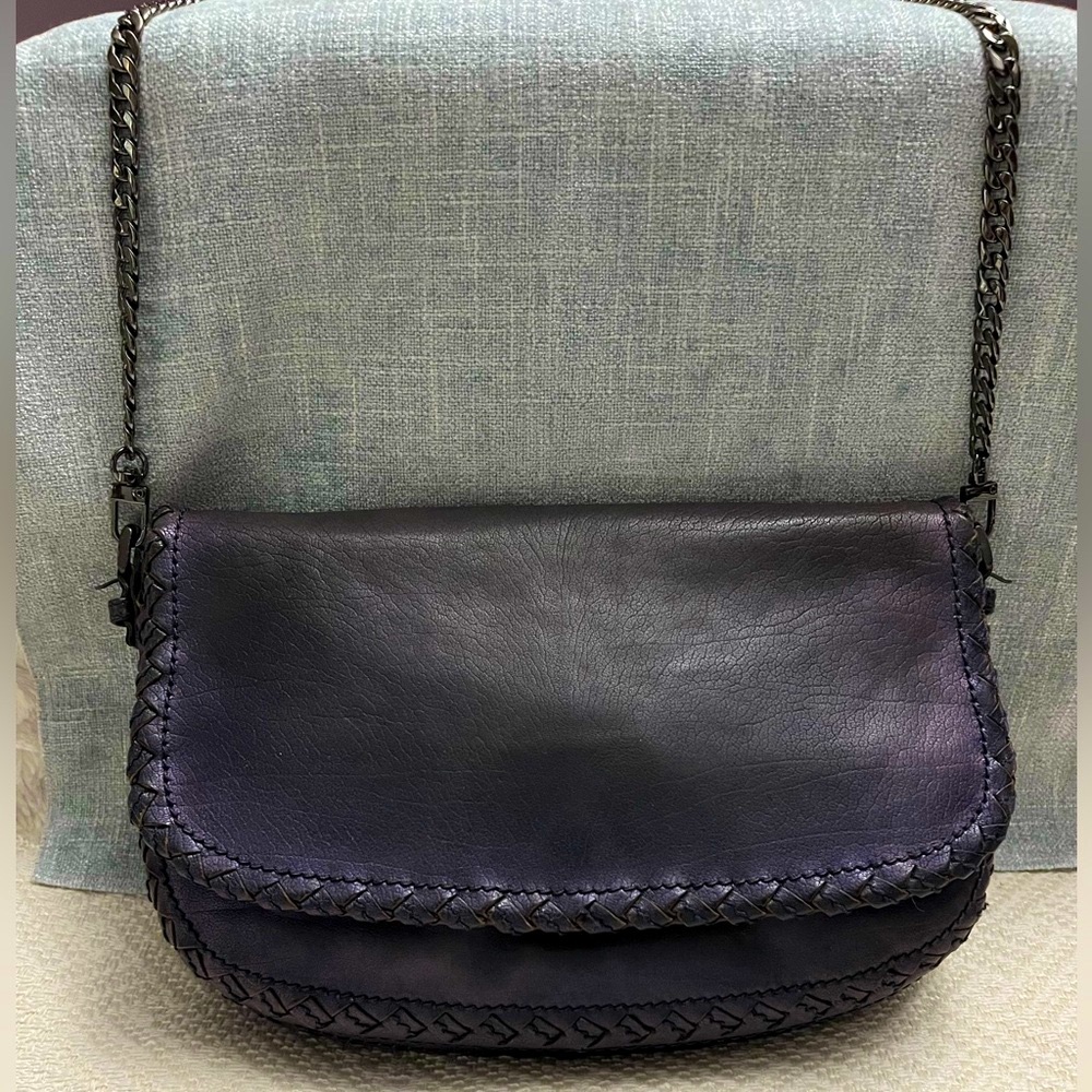 Bottega Veneta Cross body. Leather has color changing metallic finish. Vintage